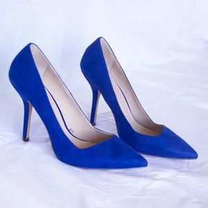 Zara Cobalt Blue Suede Pointed Heels Size 10